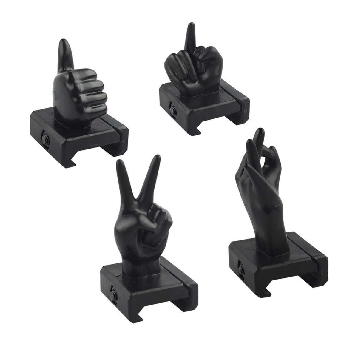 Gotical finger sight front on 20mm rail improves quick aiming and backup reliability