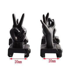 Gotical finger sight rear on 20mm rail provides dependable backup aiming