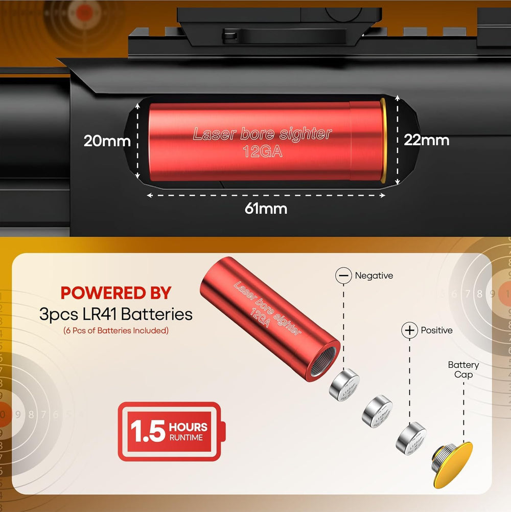 Gotical laser bore sight beam visible red laser for easy alignment during setup.