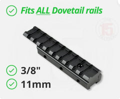 Gotical lightweight aluminum rail adapter supports easy optic placement.
