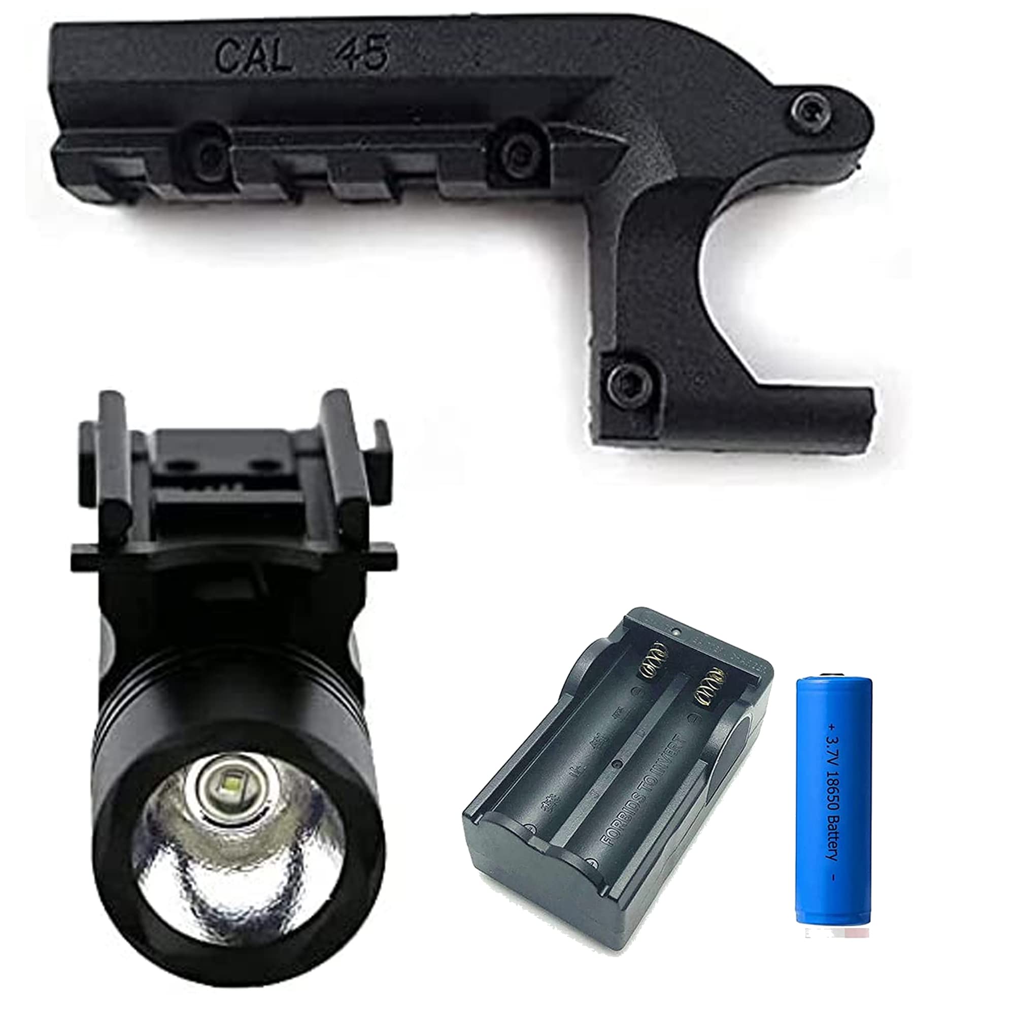 Gotical M1911 rail mount flashlight with independent control for quick adjustments.