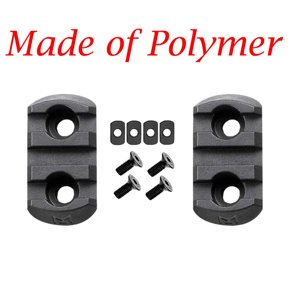 Gotical M-LOK rail adapter with beveled ends reduces snagging.