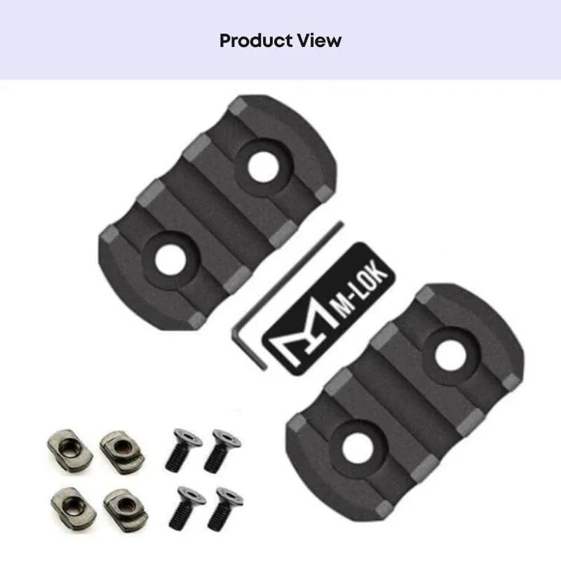 Gotical M-LOK rail adapter top view, compact footprint.