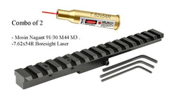 Gotical Mosin Nagant bore sight mount attached to the rear sight.