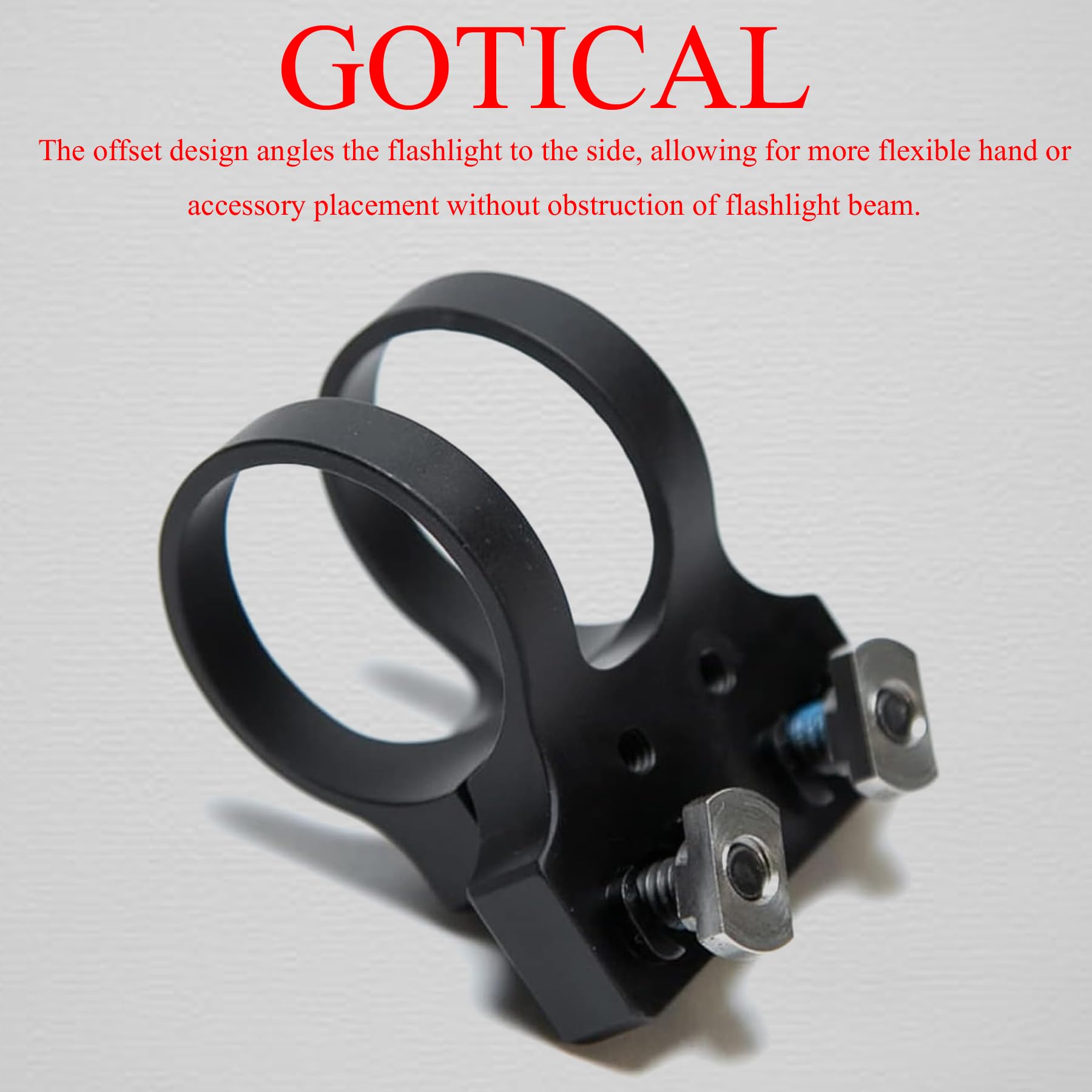 Gotical offset mount positioned at 1, 5, 7, and 11 o'clock for options.