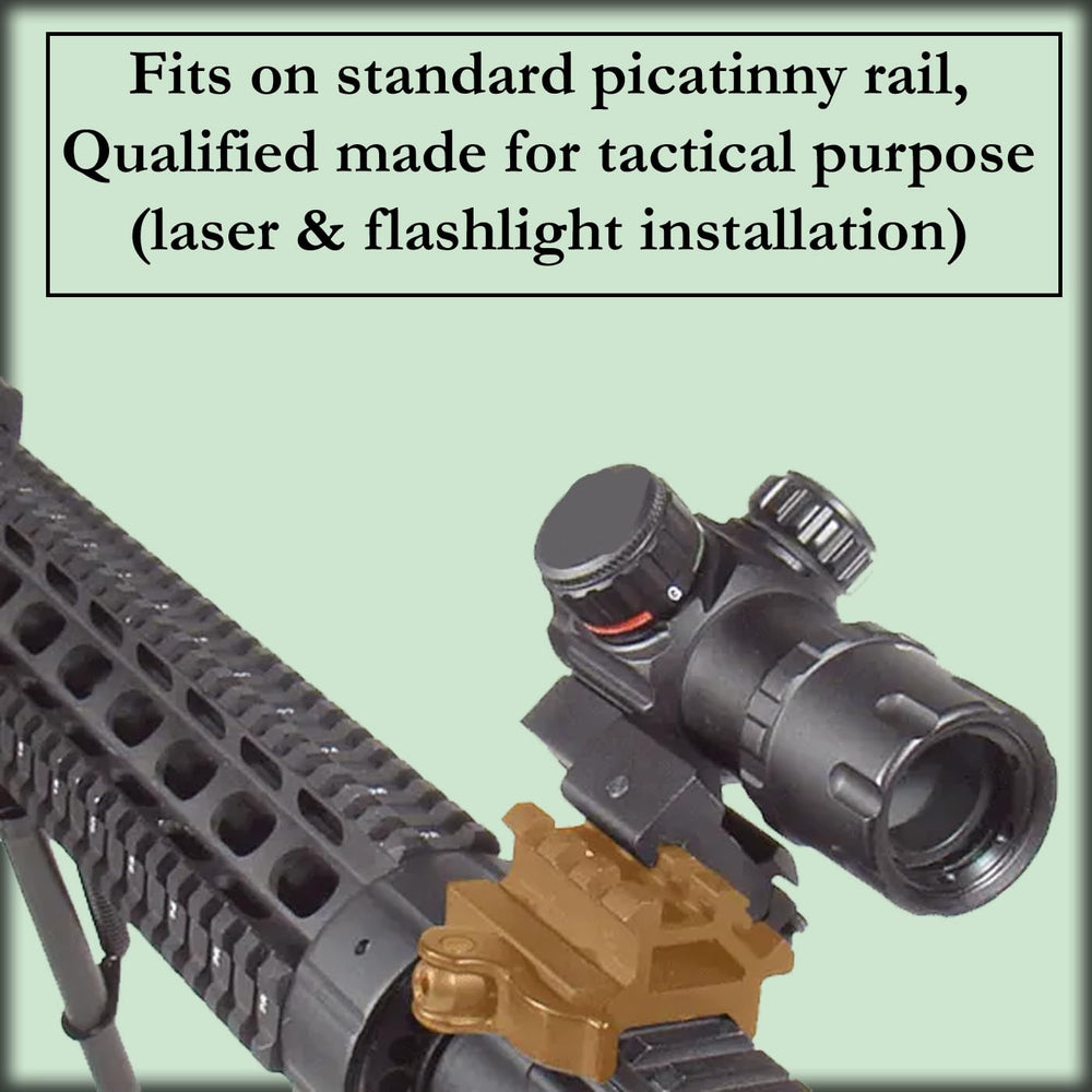 Gotical offset rail 45-degree mount for side-mounted flashlights.