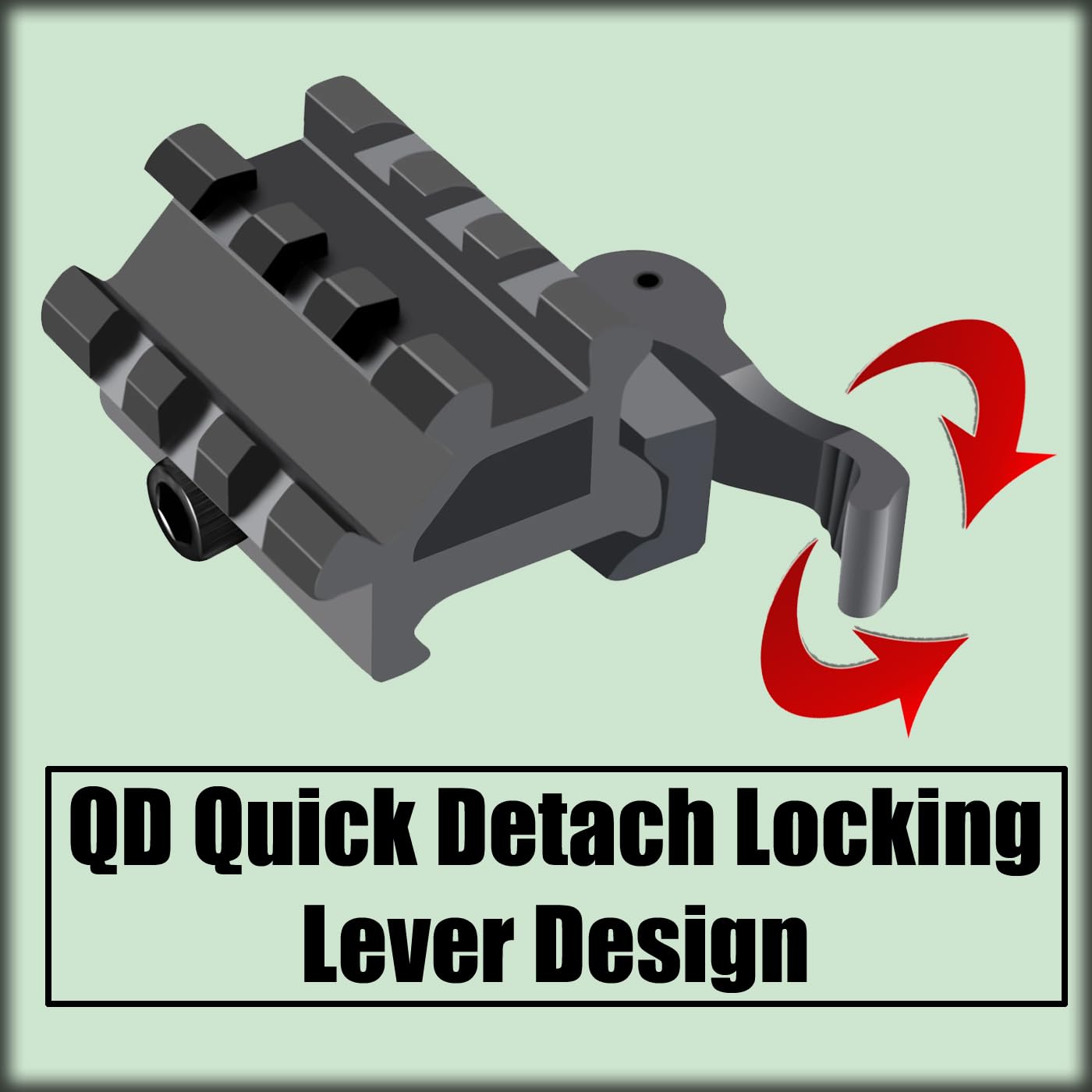 Gotical offset rail 90-degree mount enables laser placement near the aiming line.