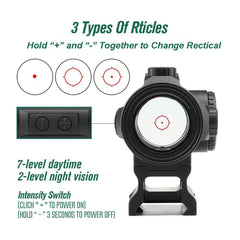 Gotical parallax-free lens design offering clear aiming field