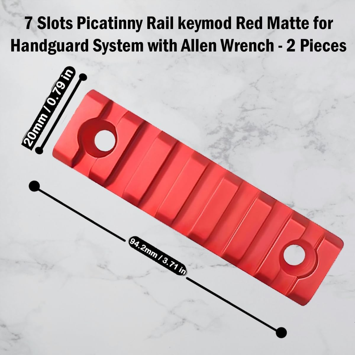 Gotical Picatinny rail 7-slot enables secure attachment of multiple accessories in one setup.
