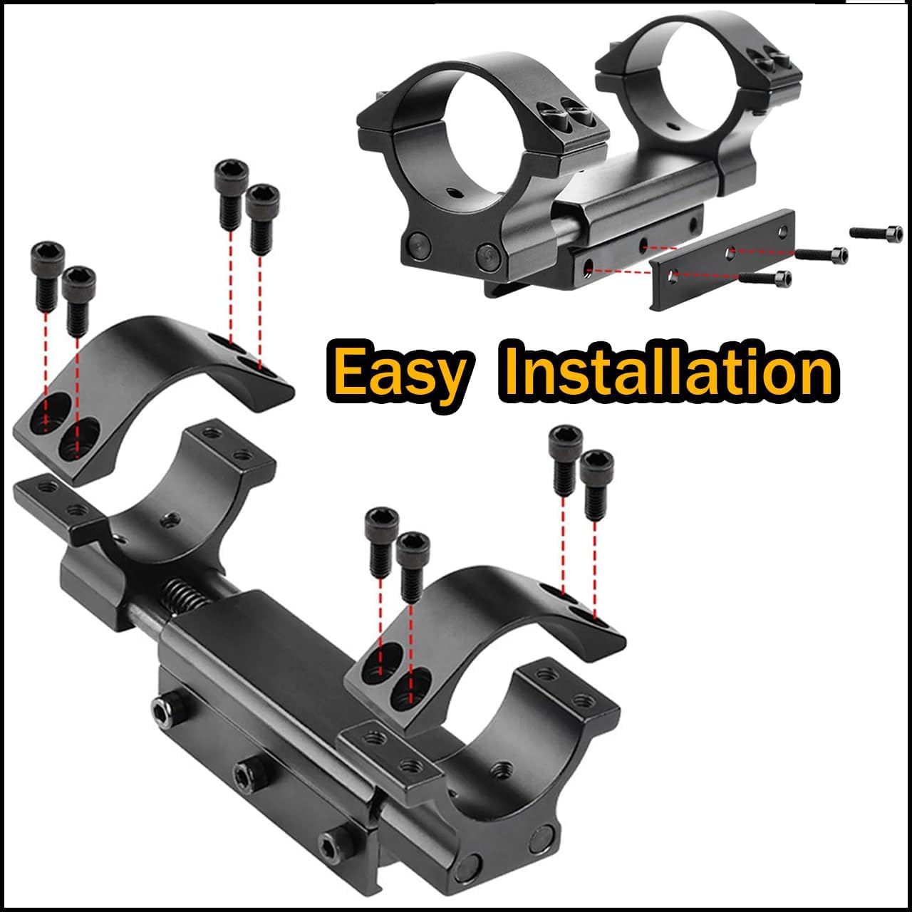 Gotical fits 20mm Picatinny rails for versatile rifle setups.