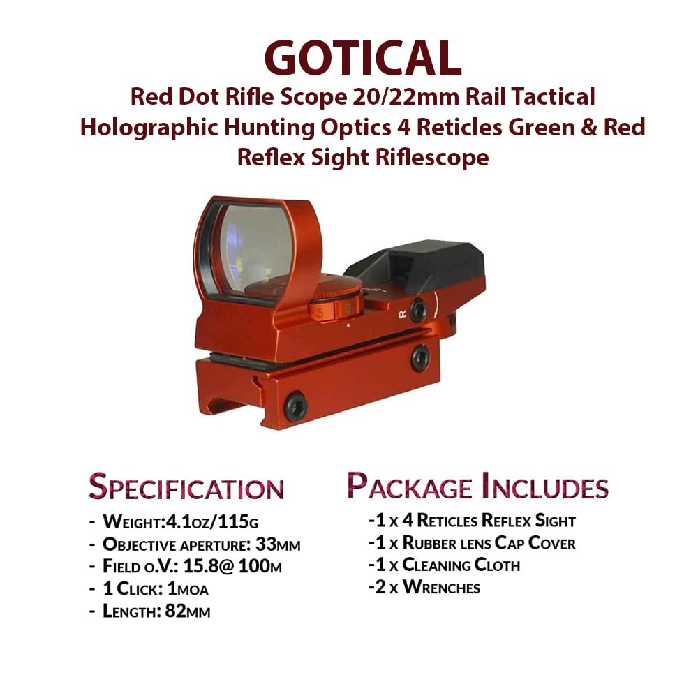 Gotical quick-attach side screws allow fast attachment while preserving zero.