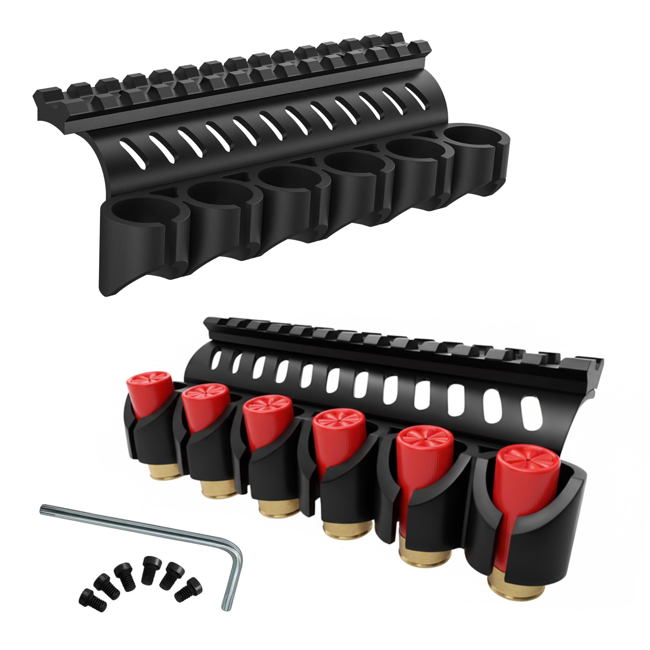 Gotical quick detach saddle side 12G shell holder for Mossberg 500/590, fast reload access.