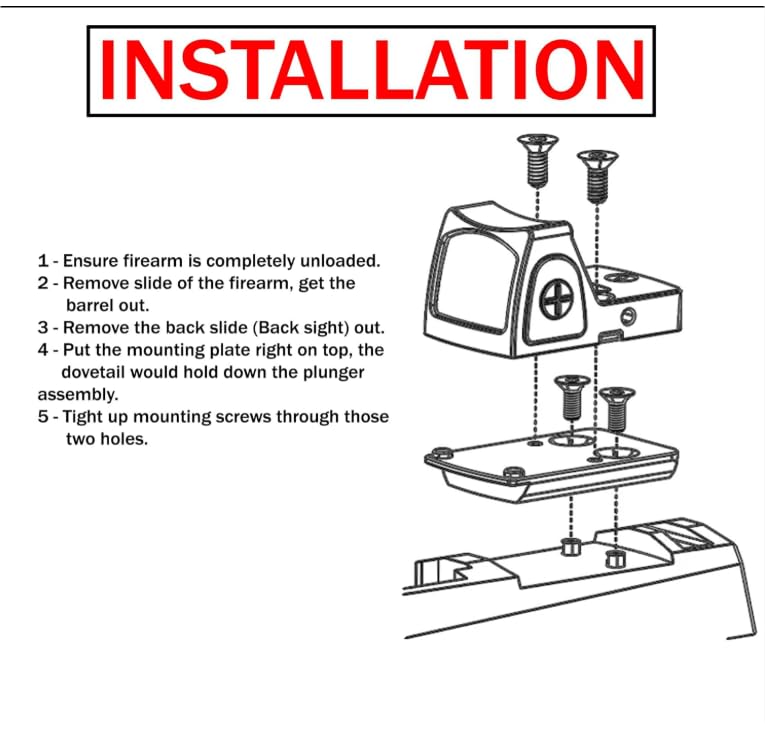 Gotical RMR mounting screws for reliable optic attachment