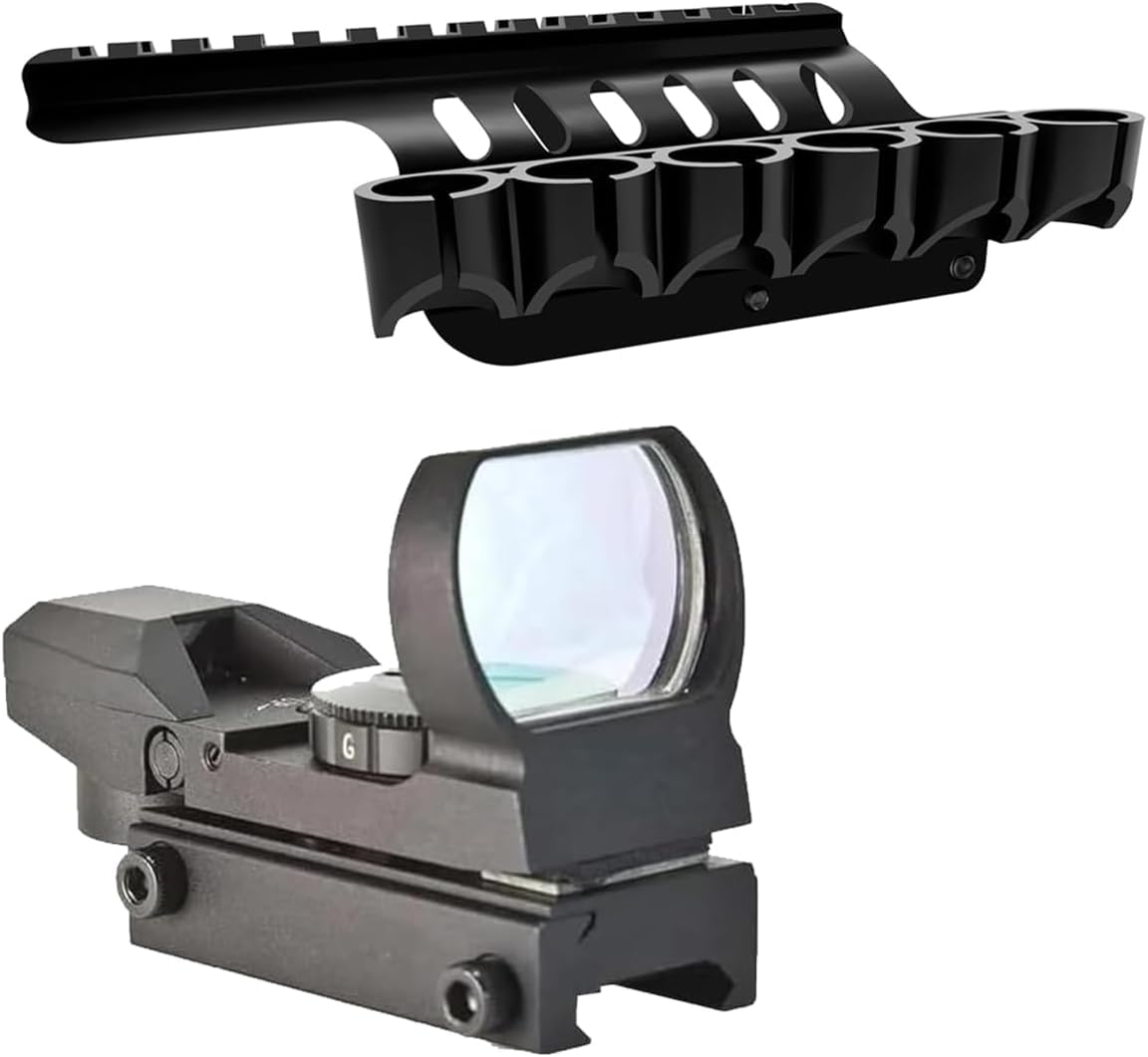 Gotical shell-sight combo mounted on Remington 870 for quick ammo access and aiming reference