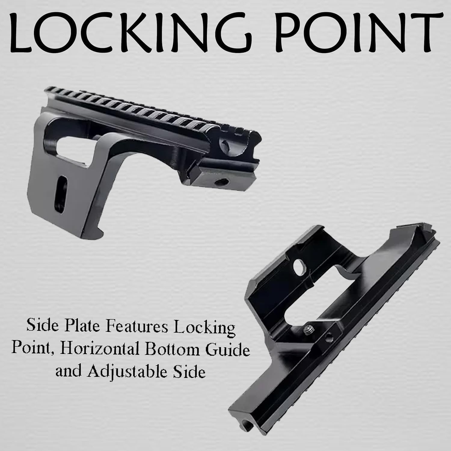 Gotical side plate features locking point and adjustable screw