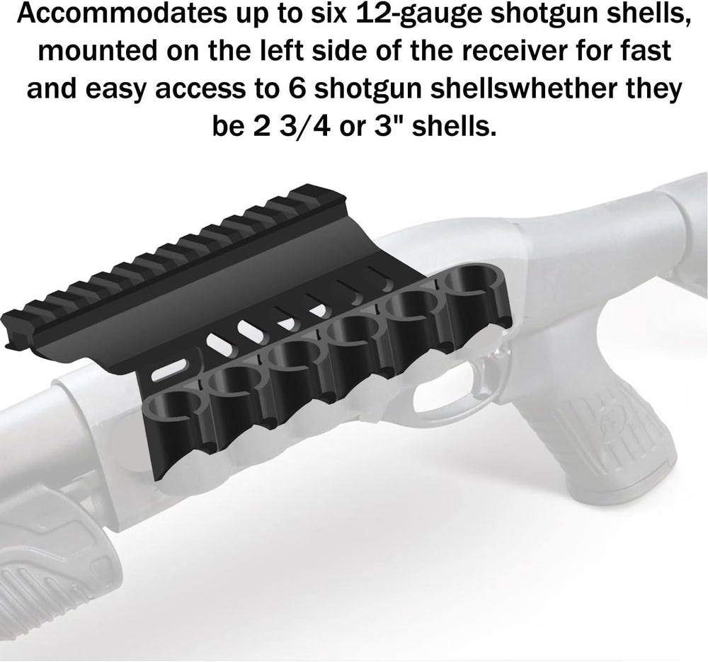 Gotical Side Saddle Shell Holder — 6-Shell 12-Gauge Mount for Mossberg ...