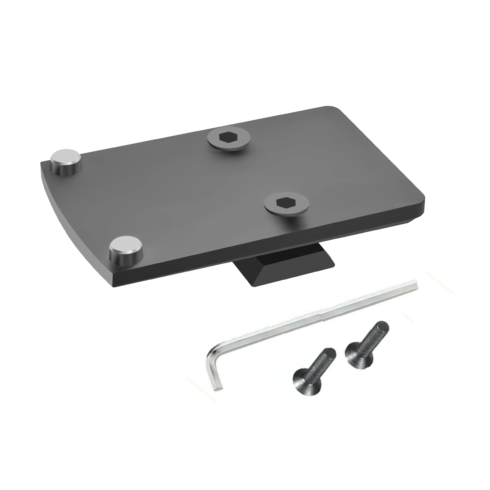 Gotical red dot mounting plate for S&W rear sight closeup for quick target acquisition.
