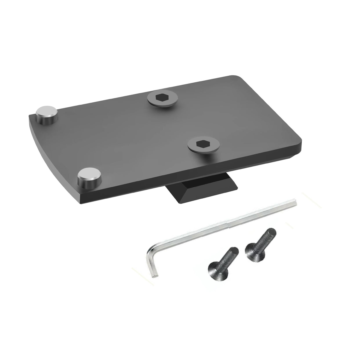 Gotical red dot mounting plate for S&W rear sight closeup for quick target acquisition.