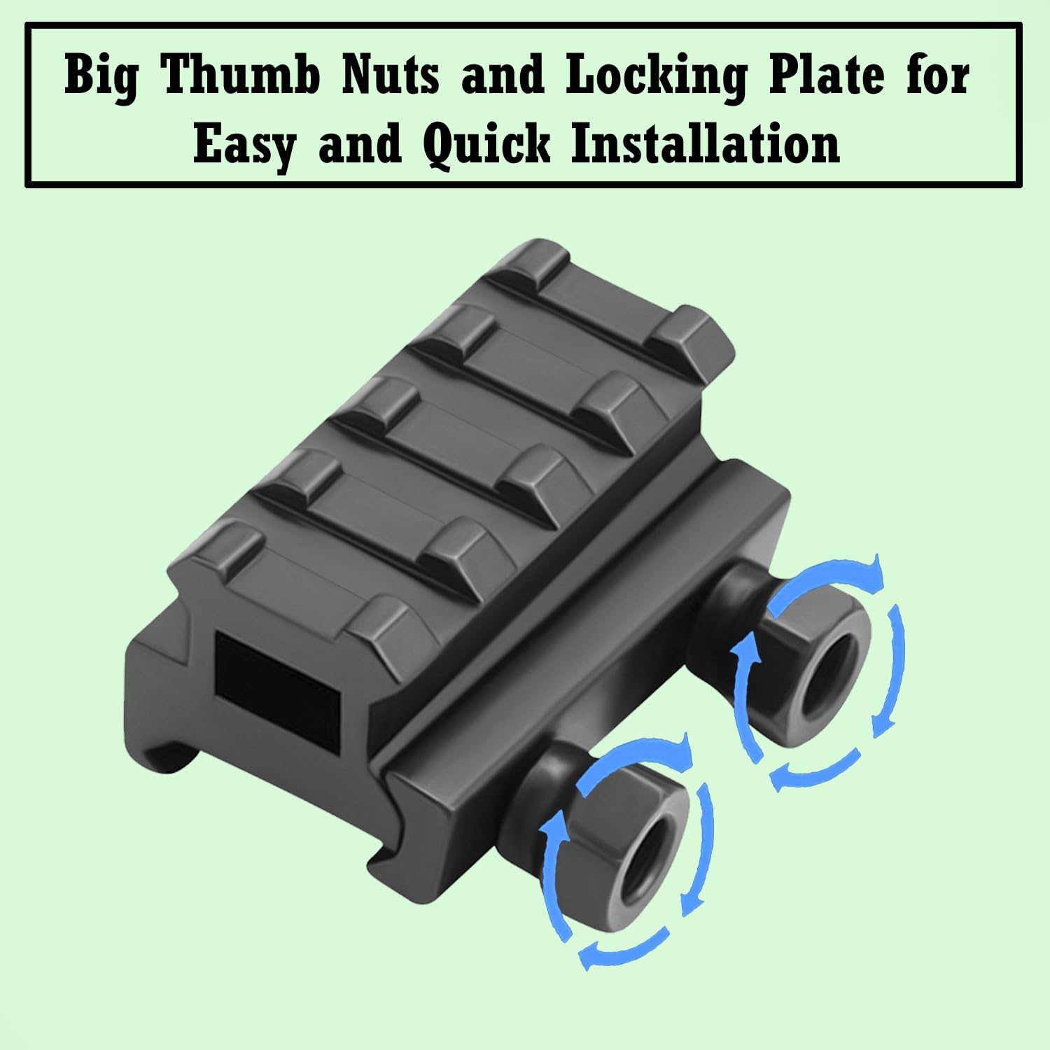 Gotical Weaver/Picatinny rail mount supports versatile gear on rails.