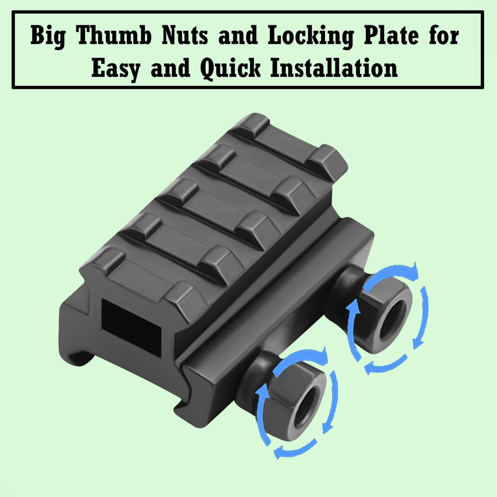 Gotical Weaver/Picatinny rail mount supports versatile gear on rails.