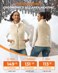 GOTOBI fuzzy fleece heated vest women back view with plush lining for all-day comfort