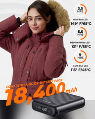 GOTOBI women's heated jacket detachable hood adds versatile weather protection