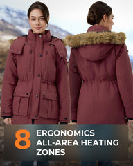 GOTOBI women's heated jacket front heat controls customize warmth on the go