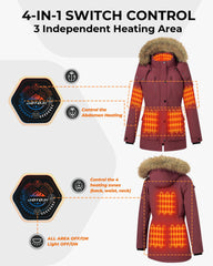 GOTOBI women's heated jacket windproof materials shield you from wind and snow
