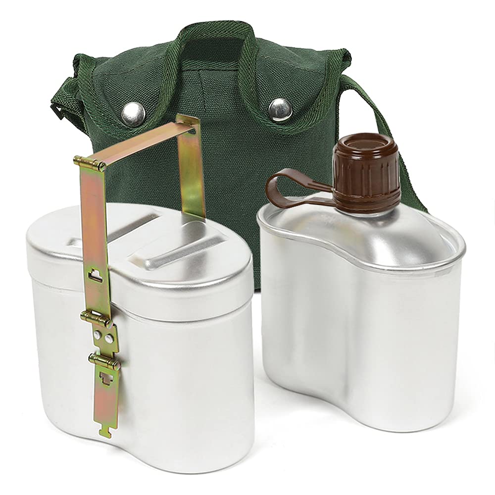 GOTOTOP portable canteen set canteen, compact rugged aluminum build for outdoor use.