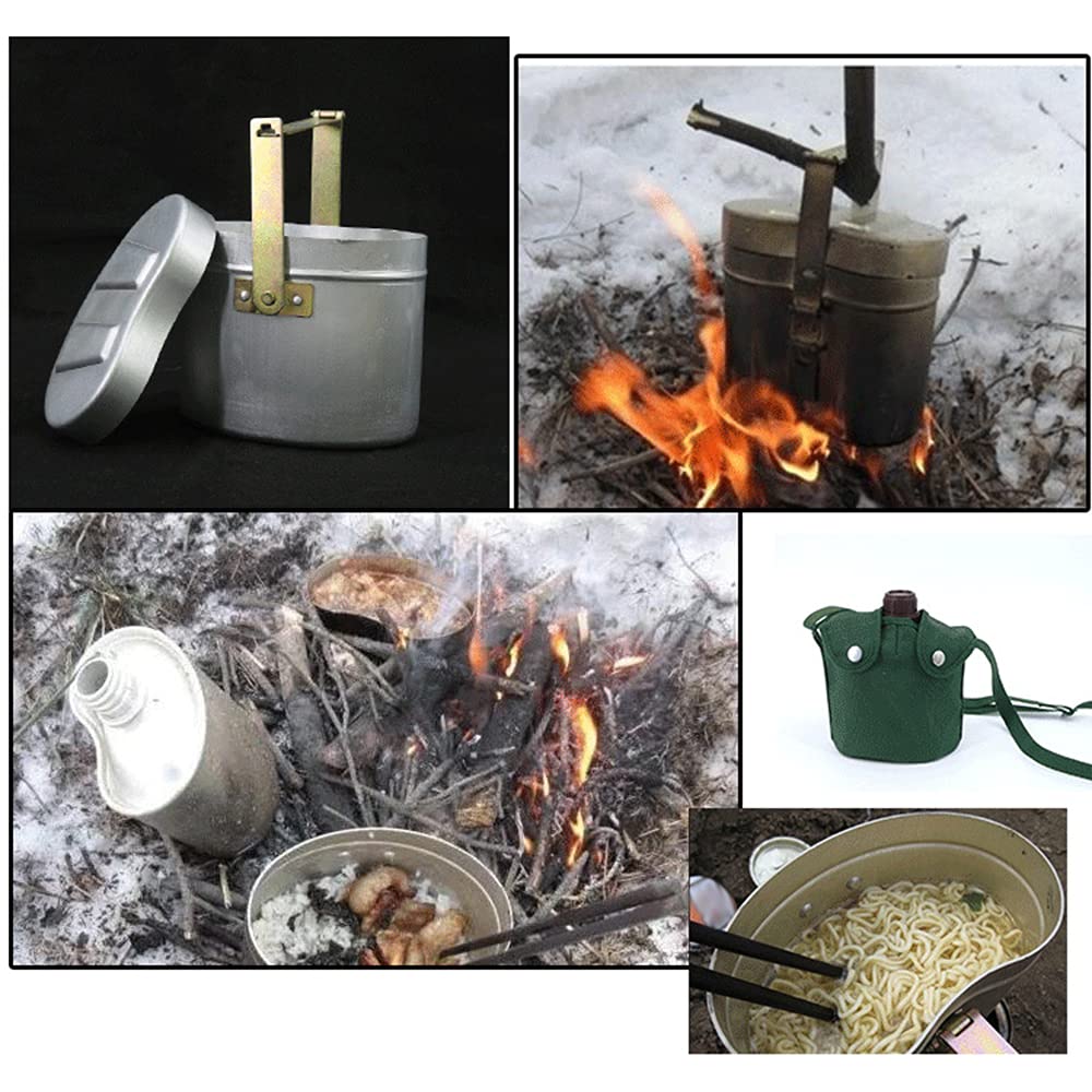 GOTOTOP portable canteen set dimensions, practical size for backpack compatibility.