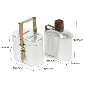 GOTOTOP portable canteen set stack design, saves space in your backpack.