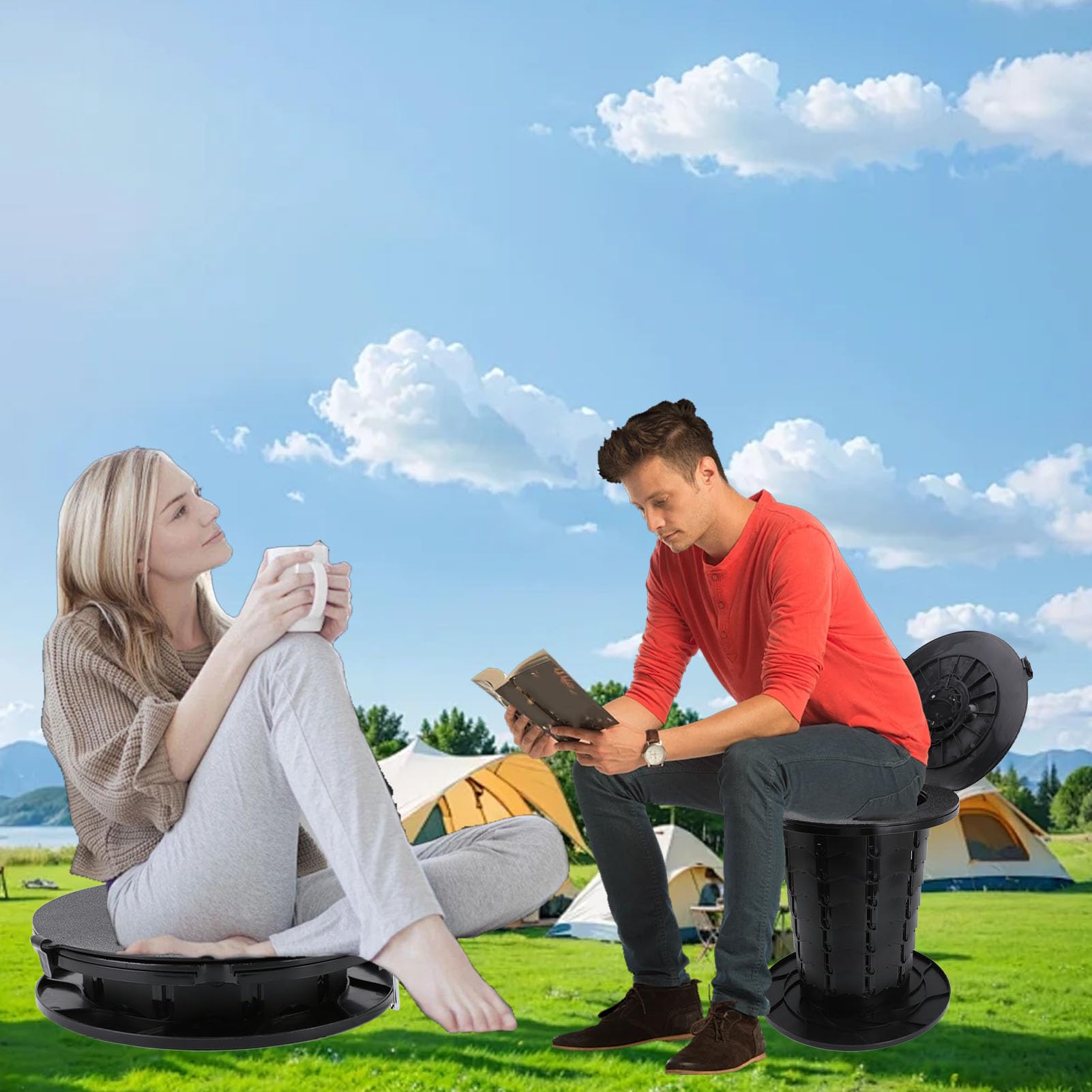 GOTOTOP portable toilet black finish suits rugged gear