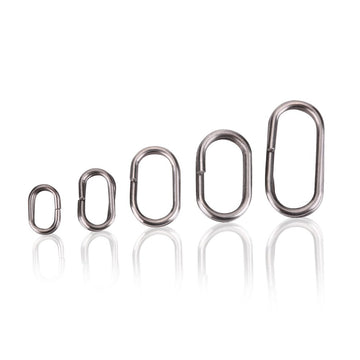 GOTOTOP 100-pack packaging of stainless steel oval split rings for long-lasting fishing gear