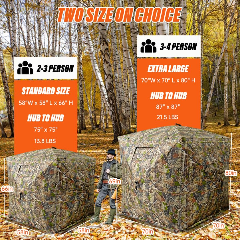 GOTRUTH hunting blind full-open door enables quick, quiet entry.