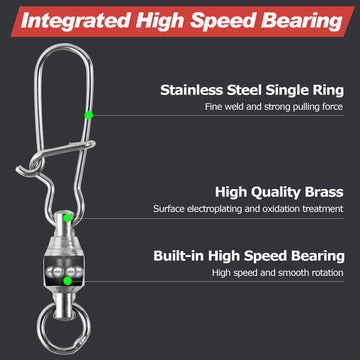 Strong stainless steel connector snap with 64LB rating