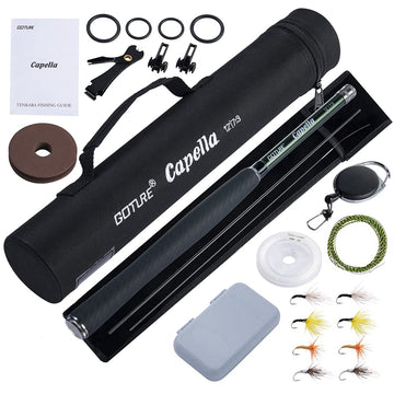 Goture 12ft Tenkara Rod Kit assembled with travel case