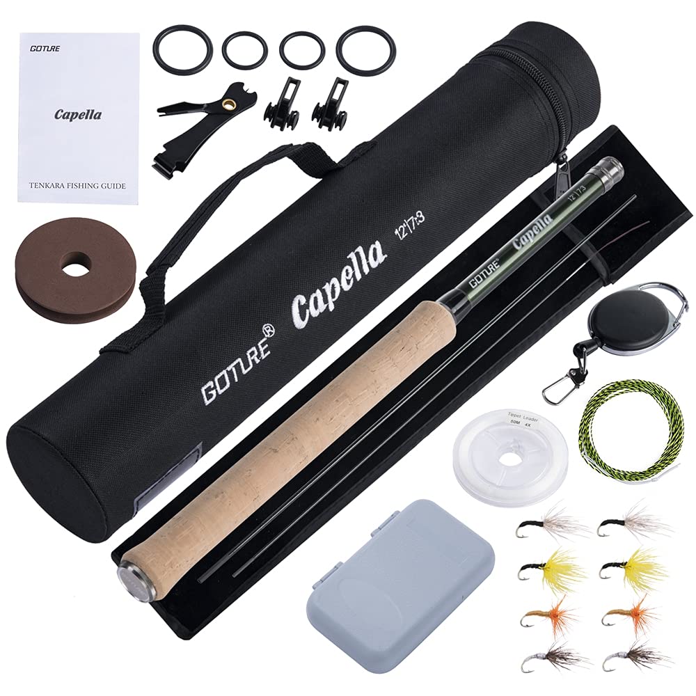 Goture 12ft tenkara rod kit assembled, ready for a quick trout or panfish session.
