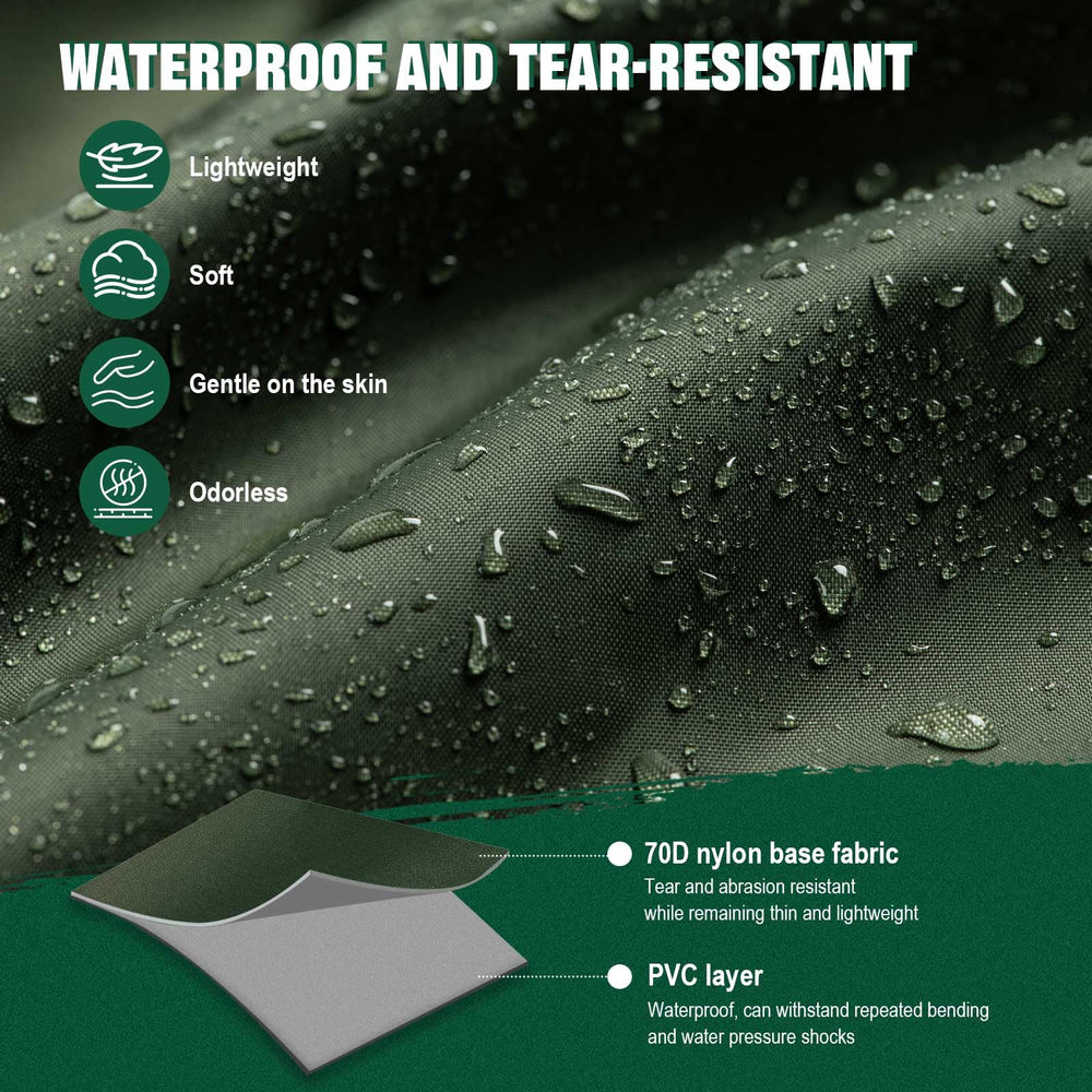 Goture waders adjustable shoulder straps distribute weight for comfortable wear.