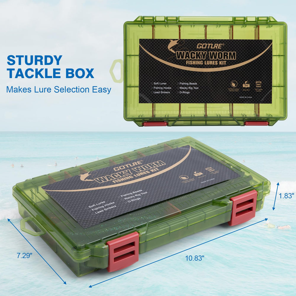 Goture 3600 tackle box with adjustable dividers keeps gear organized