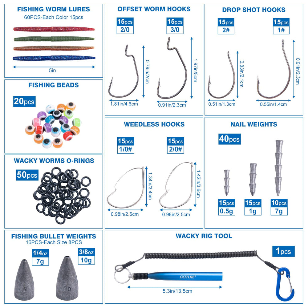 Goture 5-inch soft plastic worms with glitter for realistic action