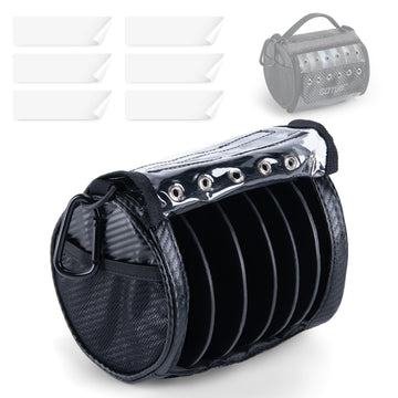 Goture 6-outlet fishing line storage bag with easy-access spools and tangle-free operation.
