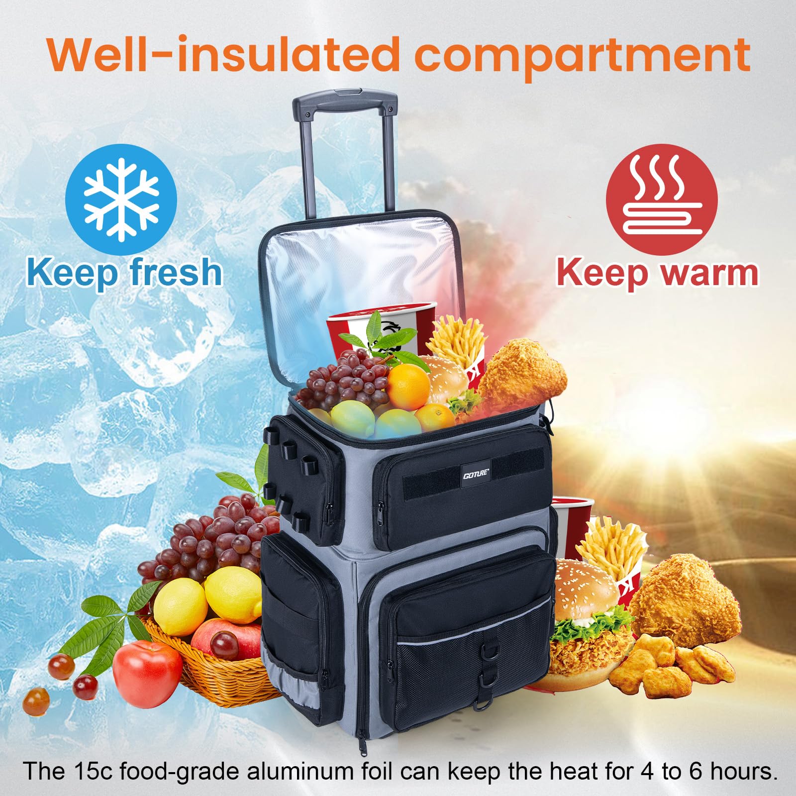 Goture 66L organization system fits up to five 3700 trays for tidy gear