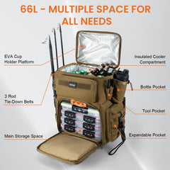 Interior cooler compartment showing dimensions