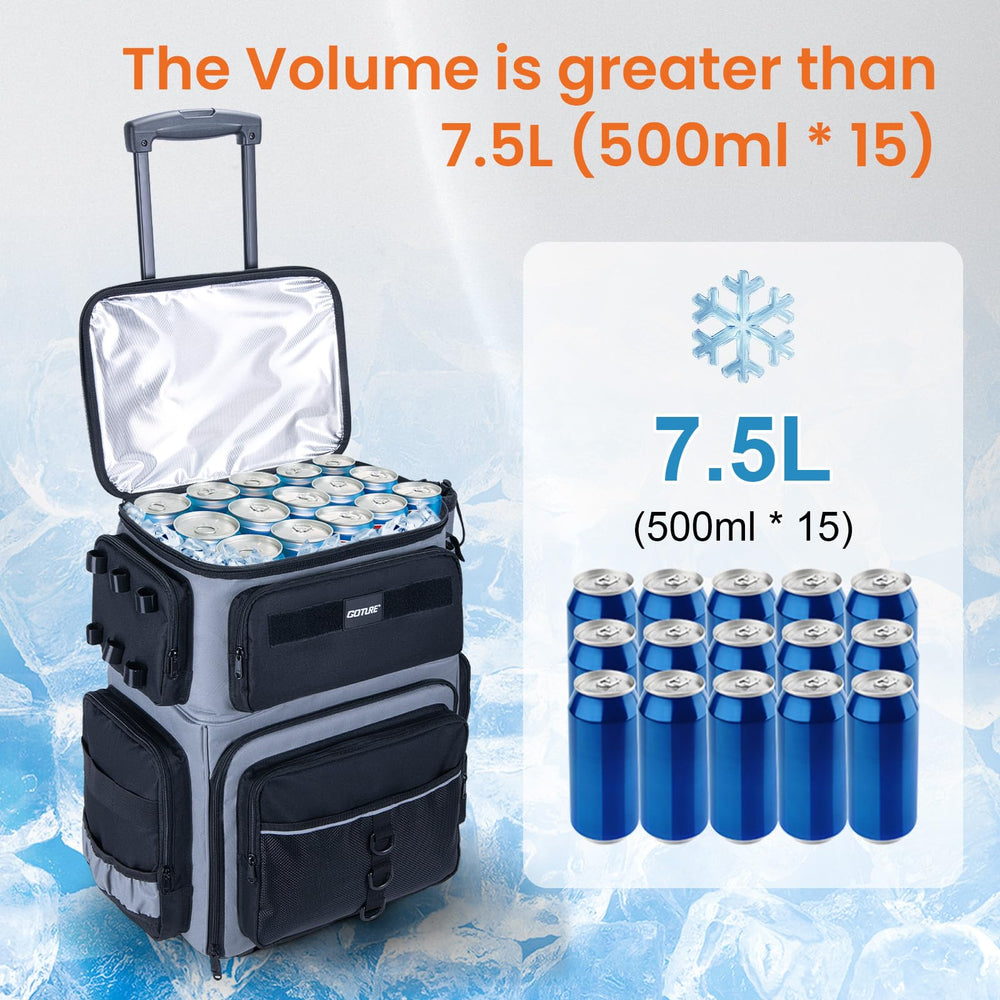 Goture 66L wheels and detachable cart design enable easy transport