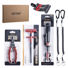 Goture 6pcs fishing tool kit compact case keeps tools ready and portable.