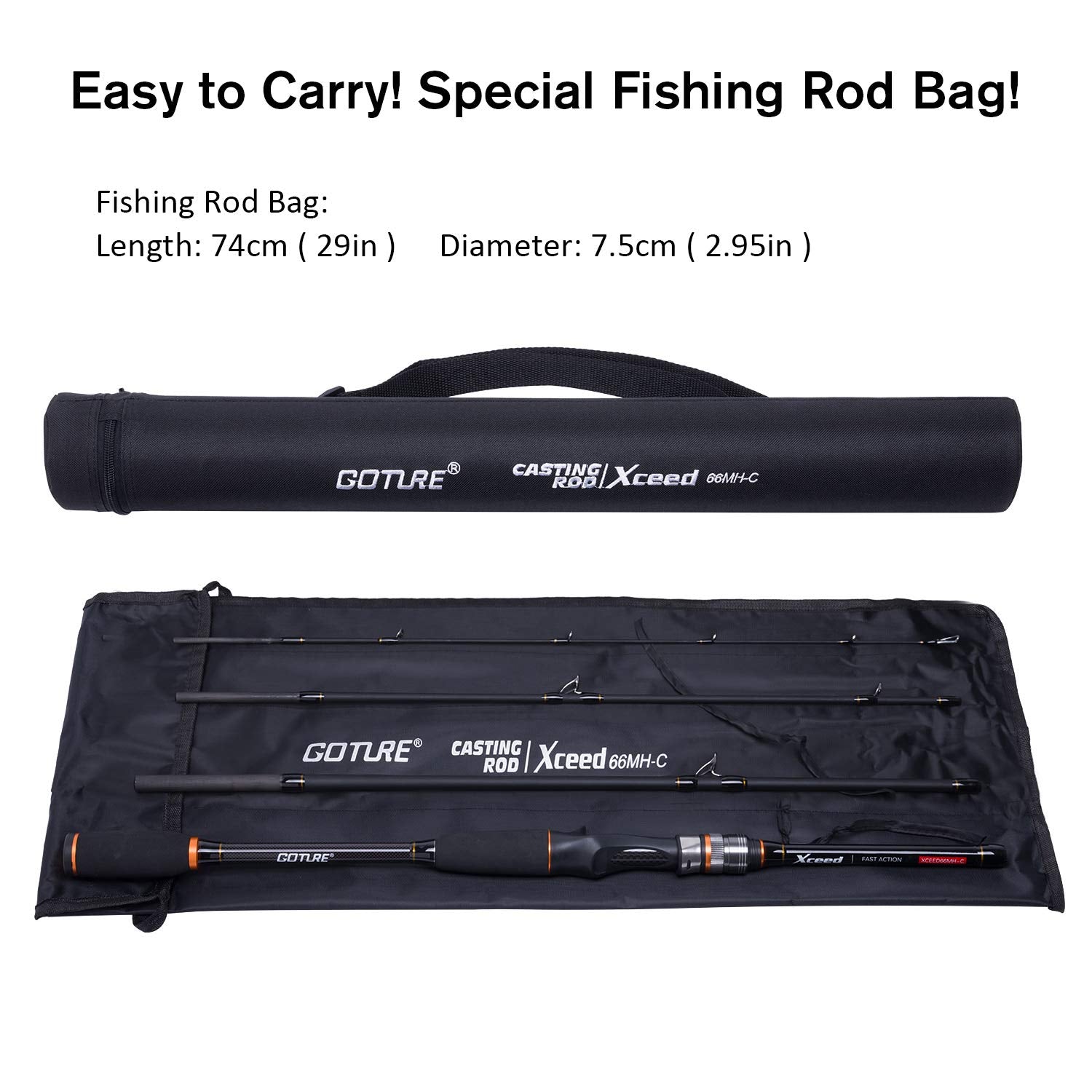 Goture baitcasting-rod-8ft-4pc-balanced-hand displays well-balanced feel on the water.
