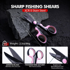 Goture braided scissors delivering clean cuts on monofilament, fluorocarbon, and braid.