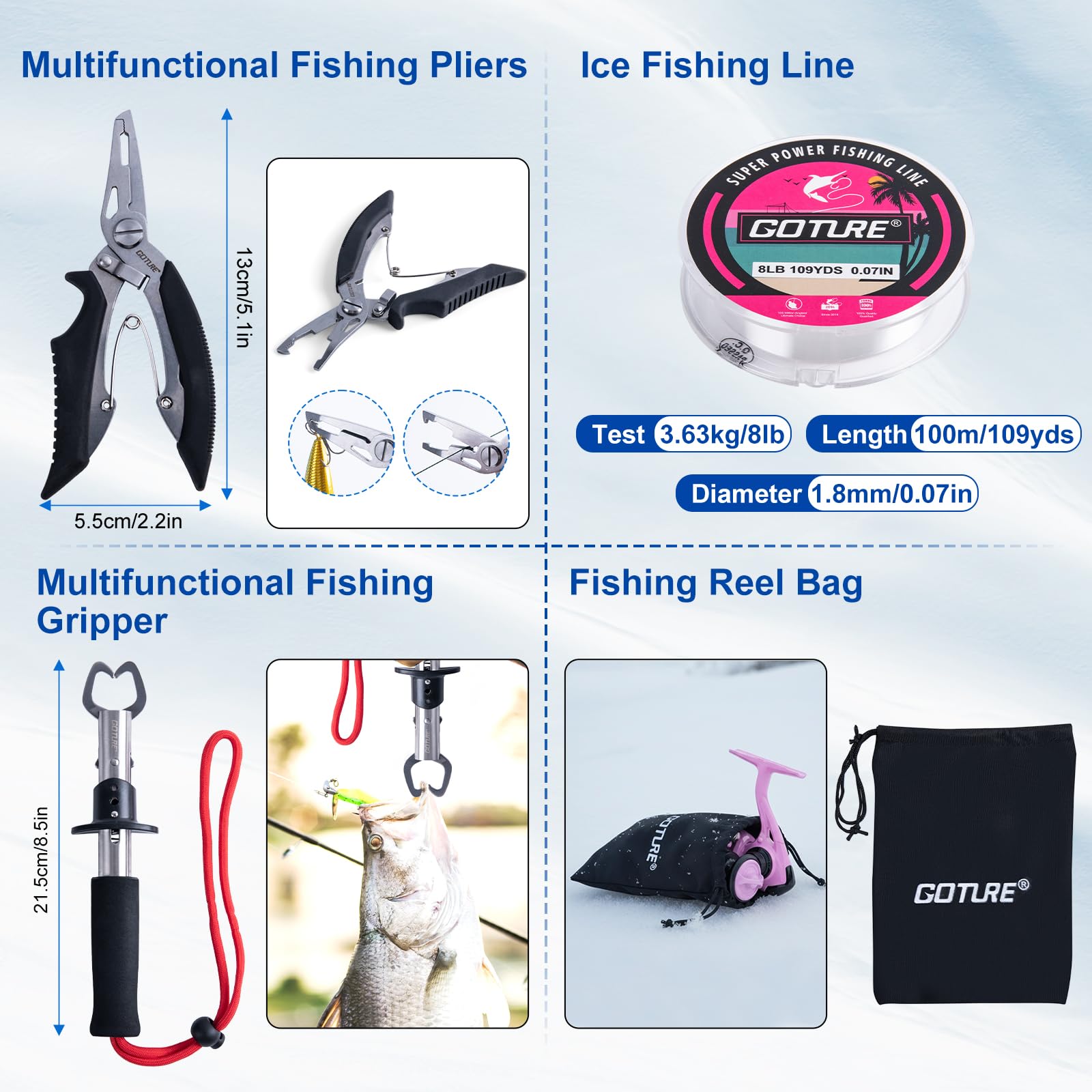 Goture carry bag with splash-resistant, organized interior.