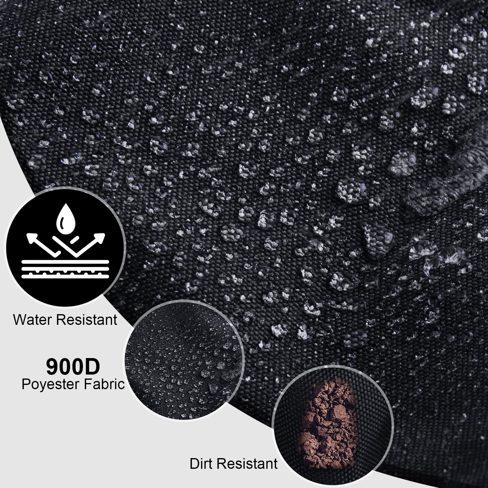 Goture fishing backpack close-up on 900D fabric highlights durability and rain protection
