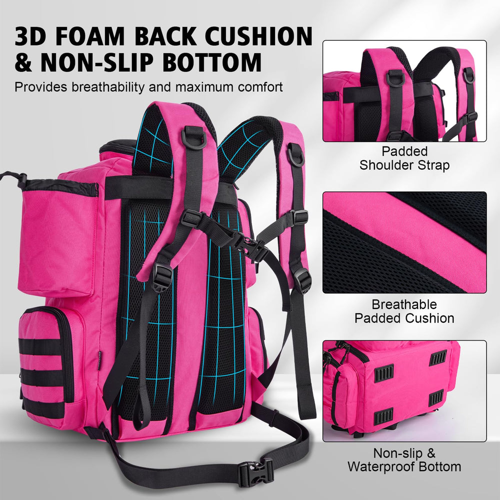 Goture fishing backpack reflective stripe enhances night visibility and safety.